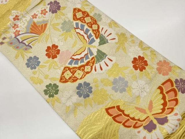 JAPANESE FUKURO OBI / SAGANISHIKI / WOVEN WEEPING SAKURA